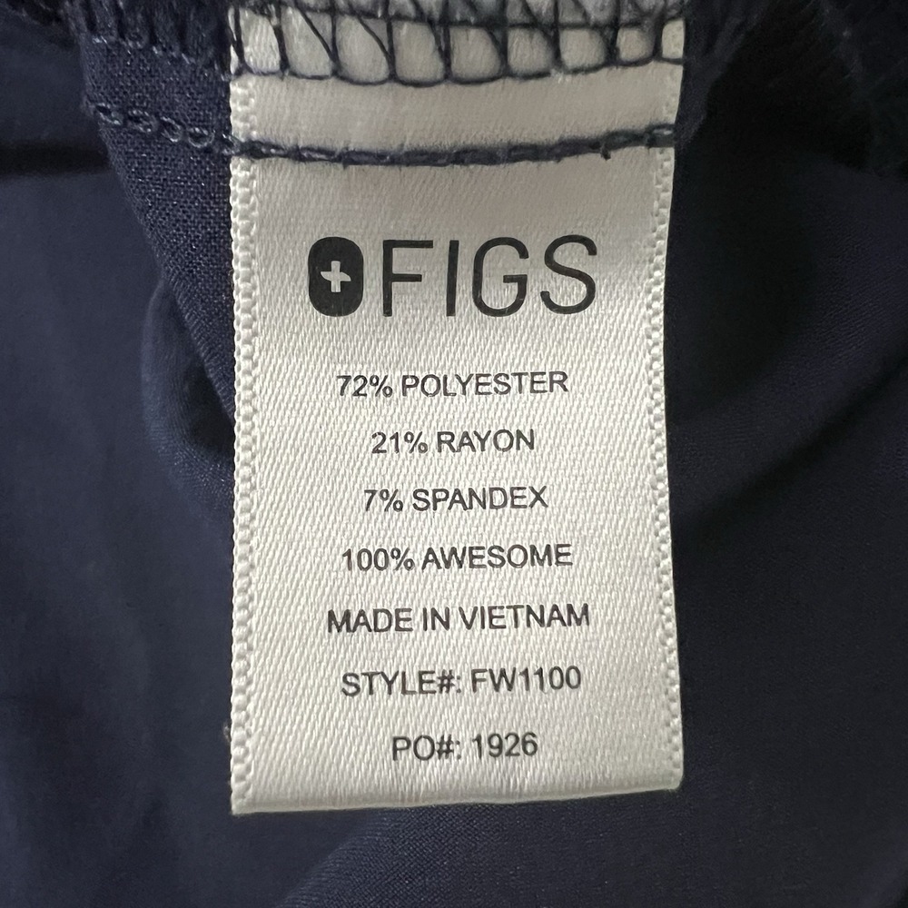 Figs Scrub Top Women XXL Blue Casma 3 Pocket V Neck Medical Nurse Stretch FW1100 - Picture 7 of 7